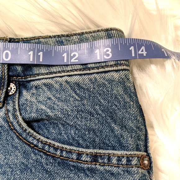 Free People front zip denim mini skirt size 24 - Picture 4 of 8